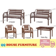 FREE SHIPPING / METAL BENCH CHAIR SET / GARDEN SET / OUTDOOR FURNITURE / LIVING ROOM FURNITURE / KER