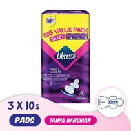 Libresse Maxi Long & Wide Night Secure Wings 32cm (3x10s) Disposable Sanitary Pad Tuala Wanita Pakai