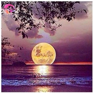 5D Sunset Diamond Painting Chart Round Full Diamond Diamond Diamond Digital Painting Art Works, Suit