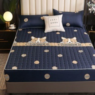 Cotton Fitted Sheet Non Slip Mattress Cover Full Cover Single Piece Thickened Simmons Protective Co