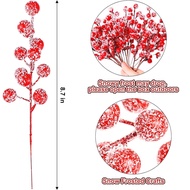 1Pcs Holly Berry Stems 8.7" Snow Sprays Artificial Red Berry Stems Holly Berry Picks for Christmas T