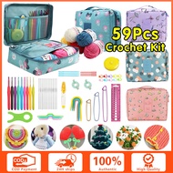 【59PCS】Beginner's Crochet Kit with Storage Bag Beginner's Knitting Complete Crochet Kit