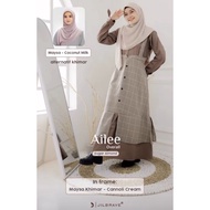 AILEE OVERALL JILBRAVE | Dress Overall Best Seller Aksen Manset Pita Bahan Linen dan Toyobo Fodu