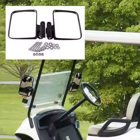 2PCS Golf Cart Mirrors Side View Mirror 180 Degrees Rearview Mirror Universal Golf Cart View Mirror