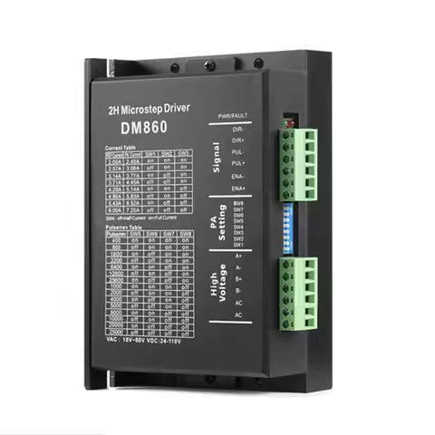 DM860H DM860 Stepper Motor Drive 0-200khz 2 Phase Stepper Motor Controller AC18-80V Or DC 24-110V Fi