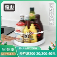 Round Tray Cosmetics Anti-Slip Turntable Storage Box Tea Tray360Rotating Spice Rack BV0R