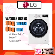 LG 9/5kg Front Load Washer Dryer FV1209D4W AI Direct Drive Steam Washing Machine Mesin Basuh