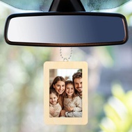 uxcell 2Pcs Car Rear View Mirror Hanging Photo Frames, 2.7" x 3.9" Car Picture Holder Wooden Frame C
