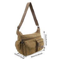 New 1 Pc Shoulder Bag Crossbody Bag Men'S Leisure Bag New Canvas Men'S Shoulder Bag Large Capacity M