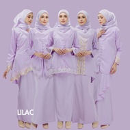 [lilac] Baju Kurung Kebaya Moden Lace Nikah Tunang Raya Sedondon Ibu Anak Bridesmaid