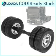 LIXADA Rear Axle Tire DIY RC Part Accessory Fit for Tamiya Tractor Trailer 1/14 RC Car Model