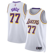 LZ71 Squ6 Los Angeles Lakers Luka Doncic Swingman Jersey Child Adult Plus Size-Number 77 L71Z