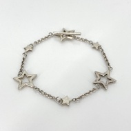 【二手】蒂芙尼 (TIFFANY&Co.) 星鍊系列星形圖案 T 字形手鍊，925 銀，6.32 克