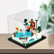 Transparent Acrylic Display Box For Lego 40416 Winter Skating Rink Christmas Handmade Display Case D