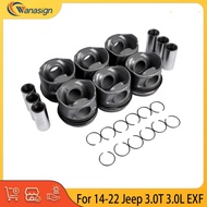 Engine Part  Piston & Ring Set Fit 3.0 T L V6 Diesel EXF For 14-22 Jeep Grand Wrangler Gladiator RAM