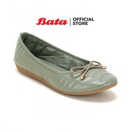 Online Exclusive Bata บาจา รองเท้าบัลเล่ต์แฟลต รองเท้าแบบสวมส้นแบน สำหรับผู้หญิง รุ่น BANIKA สีบรอนซ์ 5800040 สีเขียว 5807040