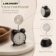 LAKAMIRY Table Picture Holder, Balck Wood Place Card Holder, Cute Clip Style Desktop Mount 1.97x3.54