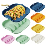 huangyan|  Silicone Taco Shell Holder Taco Holder Plate Silicone Taco Holder Tray with 4 Dividers Re