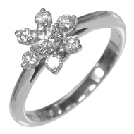 蒂芬妮 (Tiffany & Co.) 奶油花戒指，7.5 號，950 鉑金鑲鑽，約 ​​3.8 克，女士款 [二手]