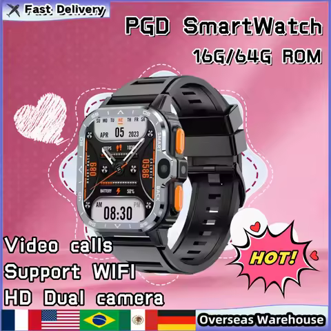 PGD SmartWatch 4G LTE Android Smart Watch GPS SIM Card Wifi NFC Dual Camera Rugged Storage Google Pl