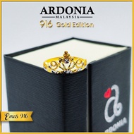 ARDONIA Cincin 916 Crown Emas 916 Original