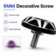 6mm Motorcycle License Plate Screws Aluminum Alloy Decorative Bolts Universal Bike EV Body Modificat