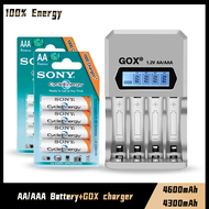 AAA/AA three AA rechargeable batteries NH-AAA-B2K 1.2V 4300/4600mAh with GOX charger
