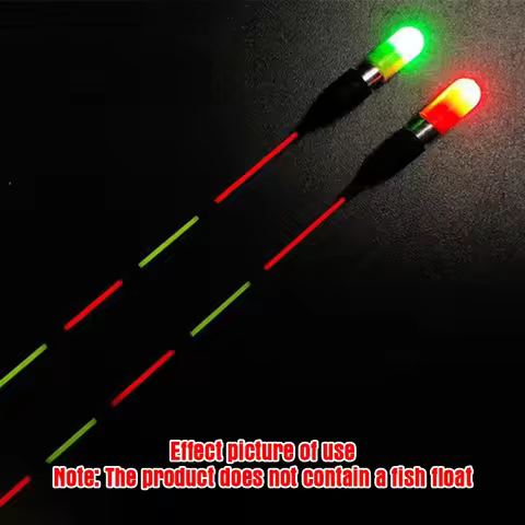 5Pcs LED Luminous Floating Tail Light Glow Color Change Stick Bean Thick Head Fishing Float Tail Lig