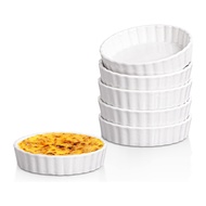 5 Oz Creme Brulee Ramekins Round Fluted Quiche Dishes Tart Pan Oven Safe Ramekins for Baking Souffle