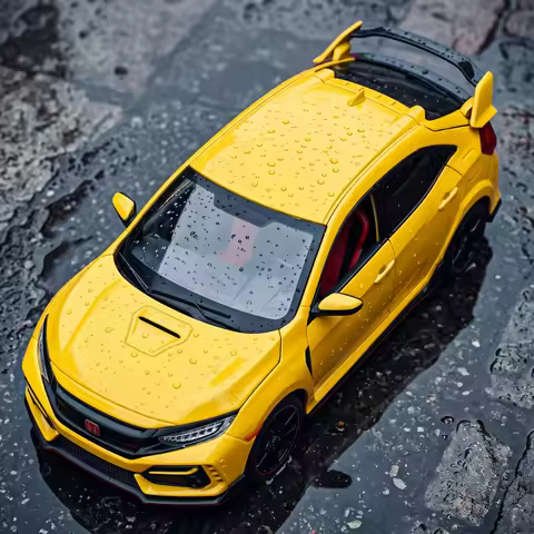 1:18 Honda Civic Type R FK8 2020 Compact Hatchback Alloy Metal Diecast Model Car Desktop Display Col