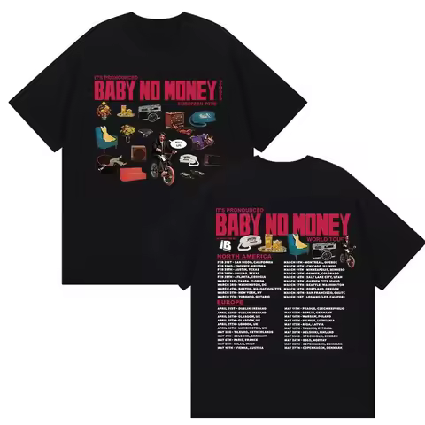 Rapper Bbno $It's Pronunciation Baby No Money World Tour 2025 Men's Women's Hip Hop Fashion Cotton S