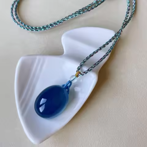 Natural Dark Blue Aquamarine Pendant 24*18mm Oval Big Size Aquamarine Brazil Jewelry Women Fashion J