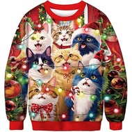 2025 New Adult Funny Animal Alpaca Graphic Ugly Christmas Sweater Fashion Pet Cat Dog Sweatshirts Fo