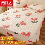 【Include 2-Pillowcase】๑✶Cotton bedspread bedding sheet padded fitted sheet Simmons mattress cover bed cover latex mattress cover non-slip fixed