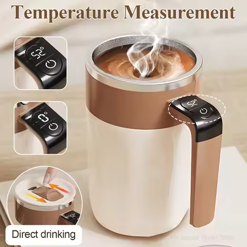 400ML Self Stirring Coffee Mug with Temperature Display Stainless Steel Mixer Rechargeable Automatic