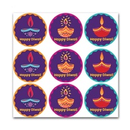 9Pcs/Sheet 3.8cm Diwali Decor Sticker Deepavali Gift Package Bag Sealing Stickers