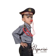 baju polisi anak laki laki lengkap dengan akssoris