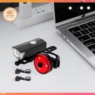 Bike Tail Light & Headlight Bike Rear Light Rechargeable Bike Front Light 3 Modes Bicycle Safe Light