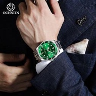 【熱賣】博萊特手錶男綠水鬼經典石英錶鋼帶時尚非機械錶日歷男腕錶高顏值