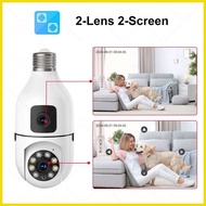 Dual Lens V380 Pro CCTV Bulb Camera No WIFI Needed 5G Connect To Cellphone 8MP HD 360 Protective