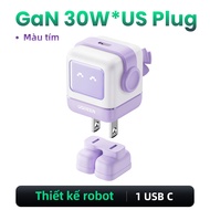 【 tặng 1 Quà】Củ sạc Nhanh Robot Nexode GAN UGREEN Uno 65W 30W RoboGaN 3 Cổng Fast Robot Charger RG f
