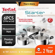 [Bundle] Tefal/Electrolux Starter 6/3 PCS Set Stainless Steel | E325S6 E3SS (Set Alat Memasak Kuali 