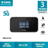 D-Link DWR-X2102 5G/LTE 4G/LTE Mobile Travel WiFi 6 Router/5G NR MIFI /Hotspot with LCD Touchscreen Nano Sim Slot | up t