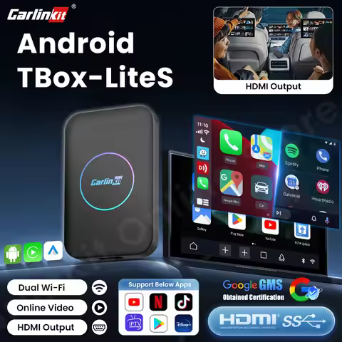 CarlinKit LiteS 5in1 4+32GB Android Tv Box CarPlay Android auto Wireless Adatper for Cars Netfilx Yo