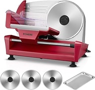 250 W Electric Ham Slicer with Adjustable Thickness from 0 to 15 mm, 3 Removable Stainless Steel Bla