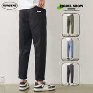 Korean Fashion Cargo Pants Men Casual Slim Fit Plain Outdoor Hiking Tapered Pants