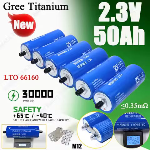 2.3V 50Ah Original Gree Titanium LTO 66160 battery 10C Discharge For DIY 12V 50Ah RV E-Boat Solar Ca