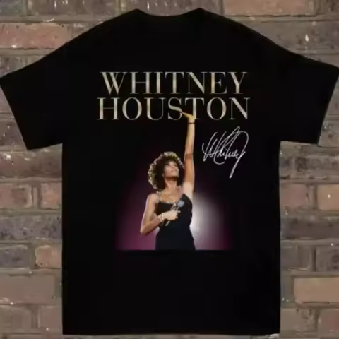 Whitney Houston Black T Shirt Unisex Tee For Men Women Size S 5XL