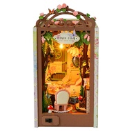 Booknook Flower Fairy TL8 with Light 3D Wooden Puzzle Book Nook DIY Miniature Dollhouse Bookend