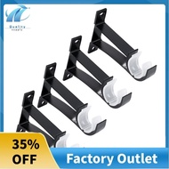 4 Pack Single Curtain Rod Brackets for Drapery Rod Aluminum Alloy Heavy Duty Curtain Rod Holders (Black)